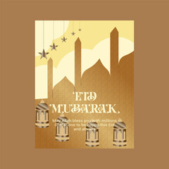 Eid Mubarak Wishes Greeting Card