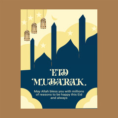 Eid Mubarak wishes template design