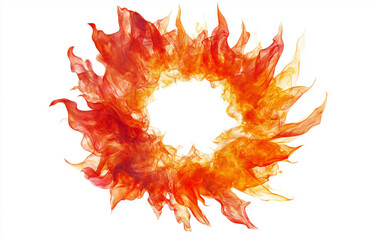 A Powerful Assembly of Flames in Red and Orange Symbolizing Energy and Passion Isolated on...