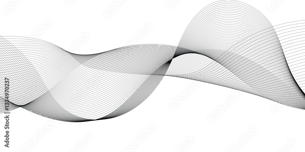 Poster abstract wavy curve lines background. abstract frequency sound wave lines and technology curve lines