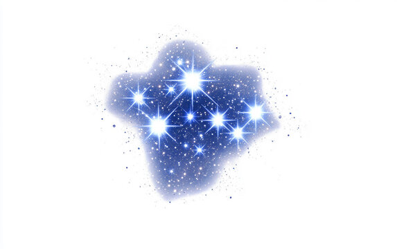 A Cosmic Cluster of Seven Bright Stars Associated with Matariki and New Beginnings Isolated on transparent background. Isolated on transparent background.