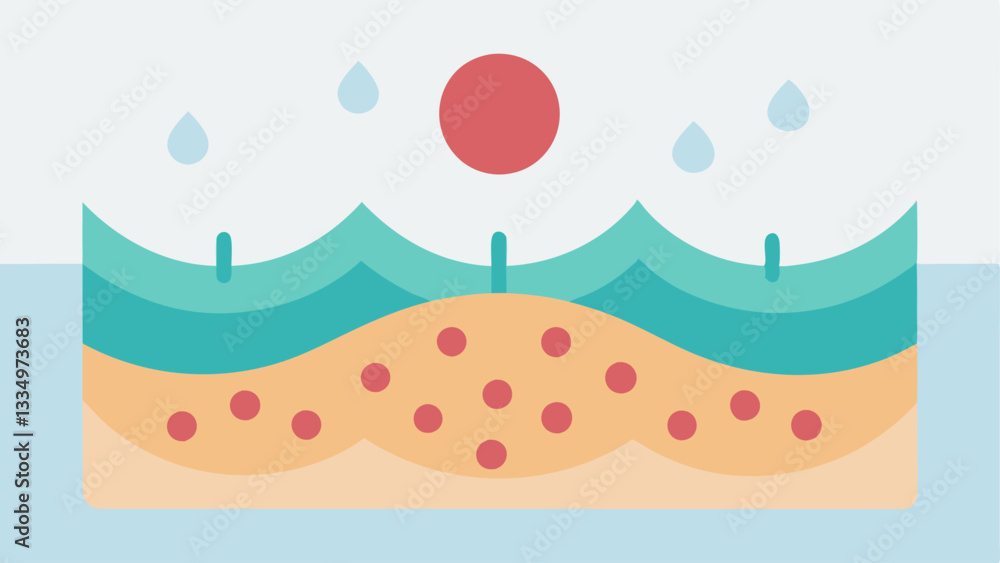 Poster protective shield an image of skin with a protective layer made of exosomes enveloping it symbolizin