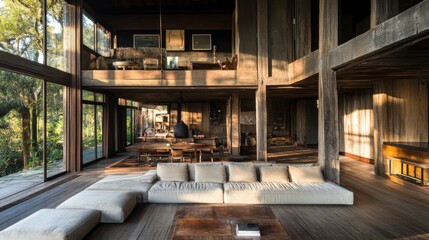Spacious Living Room Bathed in Natural Light