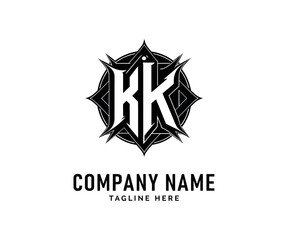 KK Monogram logo Design. Modern KK Monogram logo Design, Geometric, Spiky, Tribal, Vector