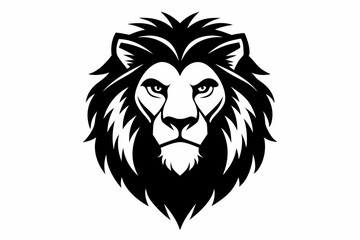 Fototapeta premium Lion King face logo silhouette black vector