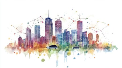 Obraz premium Modern cities and the future of urban mobility the role of autonomous driving technology