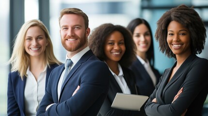 Obraz premium Team collaboration event professional office business portraits