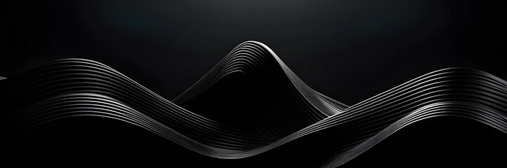 Black Digital 3D Render Surreal Simple Wavey Soft Pattern for Design, Backgrounds, Products	