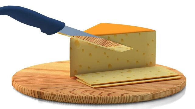 knife cut chese animation