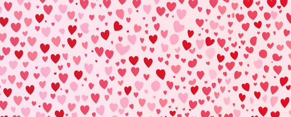 seamless pattern of red and pink hearts background