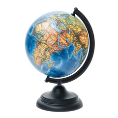 Vintage World Globe on Black Stand Global Exploration Travel Education,