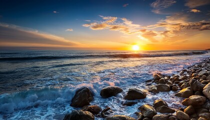 sunset over the sea