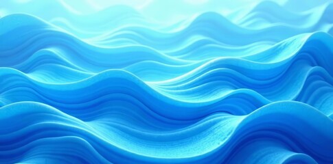 Fototapeta premium Abstract wavy lines in light blue hues seamless pattern design, pattern, wallpaper