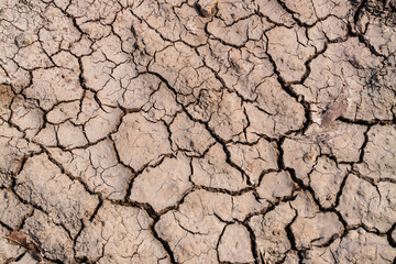 Drought impact on cracked earth in arid landscapes nature dry environment aerial view