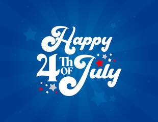 4th of July Logo with Stars and Stripes Background