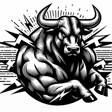 recommend clip art: Ilustración de la cabeza de un toro en estilo de gráficos vectoriales sobre un fondo clipart transparente e aislado en formato vectorial, perfecta para diseño y proyectos creativos.