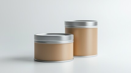 Elegant Round Tin Containers on Soft Gradient Background