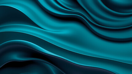Obraz premium Elegant teal abstract wavy background with smooth curves and modern flowing texture