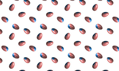 Easter Egg Seamless Pattern American Flag 