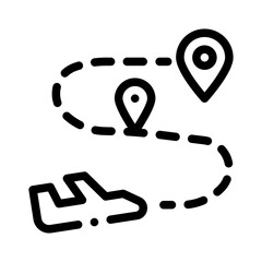destination pin line icon