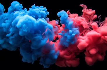 Fototapeta premium Abstract ink mix, vibrant colors, black background