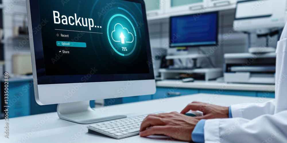 Poster backup storage data internet technology business concept. database storage cloud technology file dat