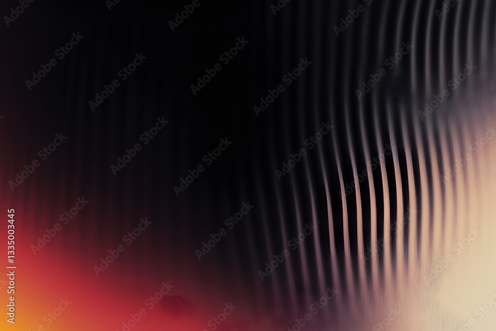 Poster wavy abstract lines feature dark color gradients and blurred light