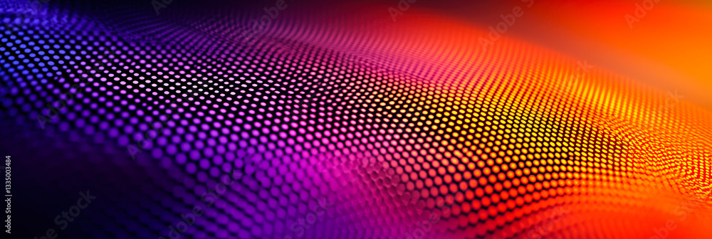 Poster A dynamic wave pattern displaying vivid colors like purple, orange, and blue flows seamlessly, creating a mesmerizing abstract design that captivates the viewer