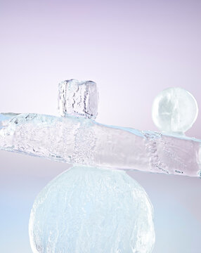 ice, gradient, background, balance, stack, sculpture, blue, purple