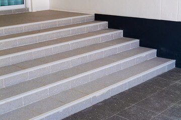 Building steps leading to entrance modern architecture urban environment low angle view