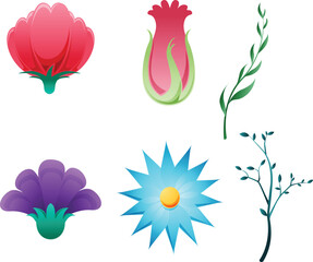 Fototapeta premium Flower seamless pattern collection vector illustration