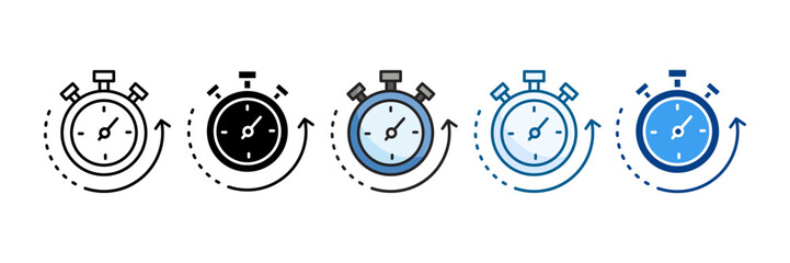 Stopwatch Icon Set Multiple Style Collection
