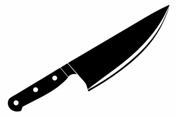 a sharp chefs knife line art silhouette vector illustration
