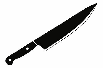 a sharp chefs knife line art silhouette vector illustration