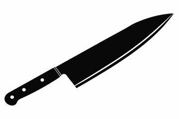 a sharp chefs knife line art silhouette vector illustration