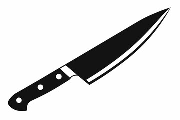 a sharp chefs knife line art silhouette vector illustration
