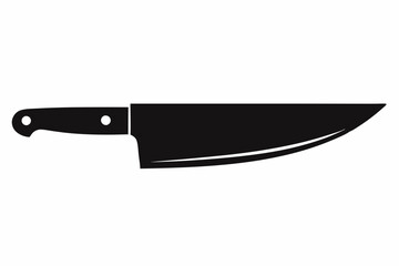 a sharp chefs knife line art silhouette vector illustration