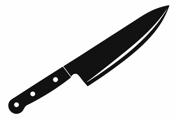 a sharp chefs knife line art silhouette vector illustration