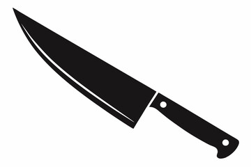 a sharp chefs knife line art silhouette vector illustration