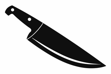 a sharp chefs knife line art silhouette vector illustration