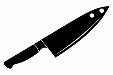 a sharp chefs knife line art silhouette vector illustration