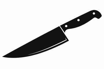 a sharp chefs knife line art silhouette vector illustration