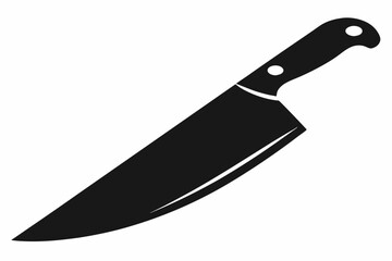a sharp chefs knife line art silhouette vector illustration