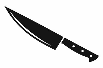 a sharp chefs knife line art silhouette vector illustration