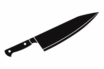 a sharp chefs knife line art silhouette vector illustration