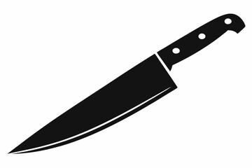 a sharp chefs knife line art silhouette vector illustration