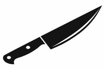a sharp chefs knife line art silhouette vector illustration