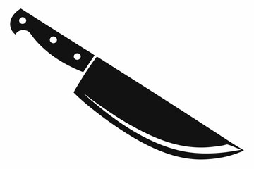 a sharp chefs knife line art silhouette vector illustration