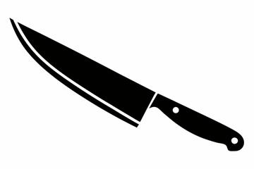 a sharp chefs knife line art silhouette vector illustration