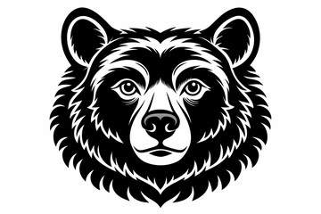 bear head line art silhouette vector illustration